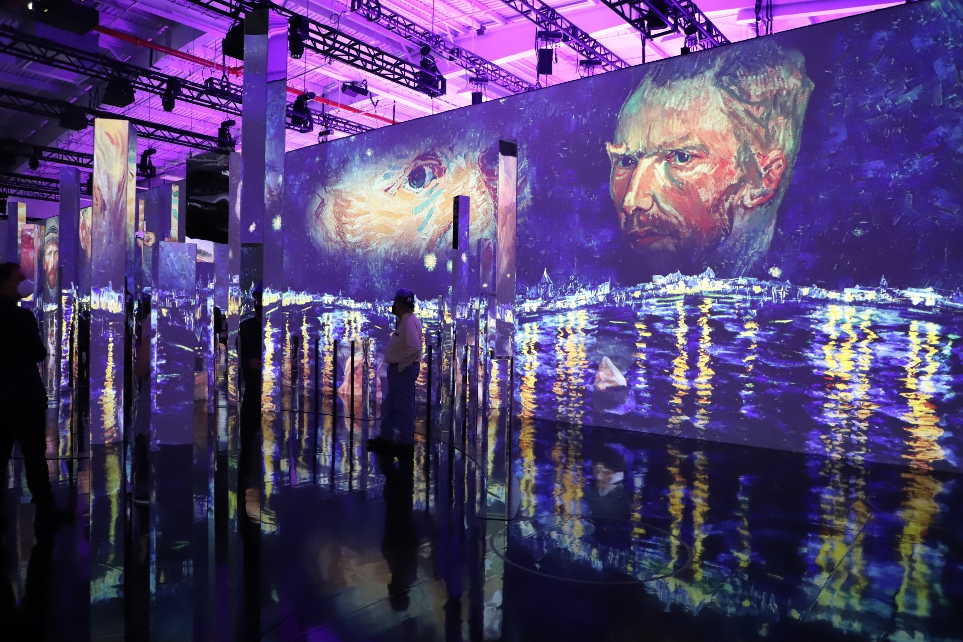 Van Gogh Immersive — self-portrait and night river projection